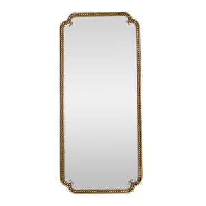 English Elm Full Length Cast Iron Floor Mirror Arched Beaded Frame Antique Gold Bedroom Accent W3040P455740