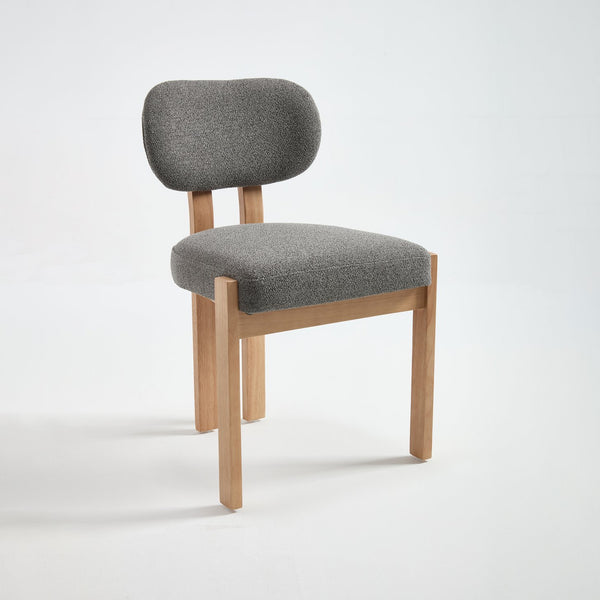 English Elm Wooden Wingback Dining Chairs Chenille Upholstered Farmhouse Set for Kitchen Comfort Grey W3244P316080