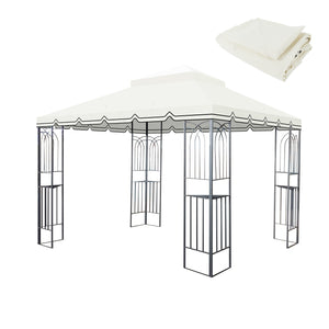 English Elm 10X10 Ft Outdoor Patio Gazebo Replacement Canopy - Stylish Double-Tiered Roof For Shade & Ventilation W419P198360