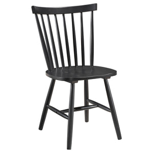 English Elm Hayward Black Wood Dining Side Chair Set of 2 – Farmhouse Spindle Back, Contoured Seat, Cozy Rustic Appeal B062P299917