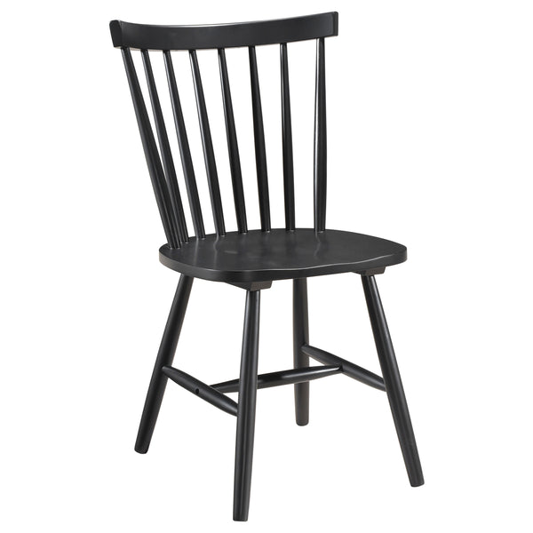 English Elm Hayward Black Wood Dining Side Chair Set of 2 – Farmhouse Spindle Back, Contoured Seat, Cozy Rustic Appeal B062P299917