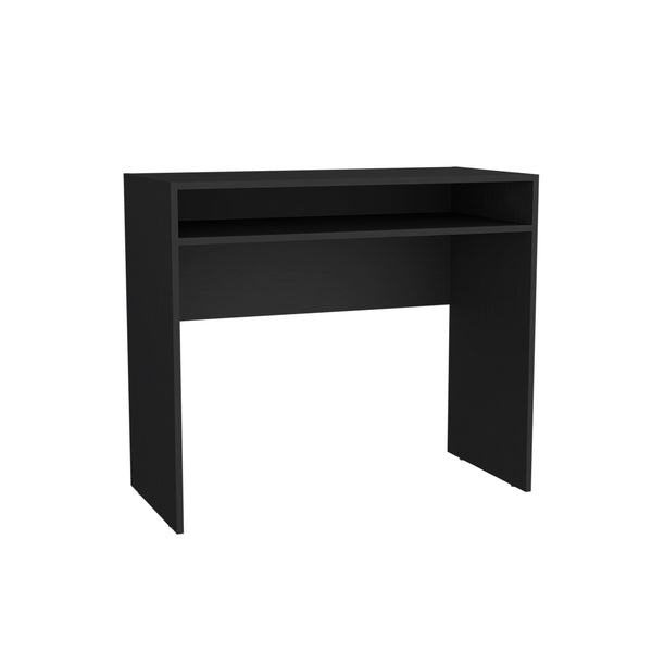 English Elm Computer Desk Sleek Engineered Wood Compact Design with Single Shelf, Durable, Easy Assembly, Eco-Friendly Black 40.16 L x 23.23 W x 3.94 H B097P250846