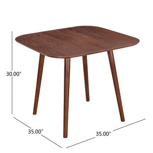 English Elm Christopher Knight Home® - SQUARE Mid-Century Dining Table with Tapered Legs, Solid Wood Frame, Sleek Communal Centerpiece Dark Walnut N771P355877T