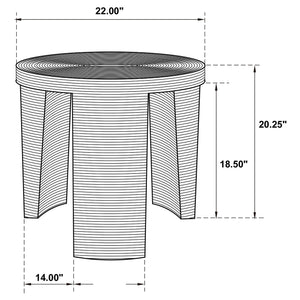 English Elm Huxton Woven Rattan Banana Leaf Round Accent Table for Coastal Living Spaces B062P440255