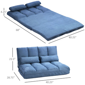 English Elm Homcom Convertible Floor Sofa Chair Bed With Adjustable Backrest & Pillows - Space-Saving Comfort W2225P217473