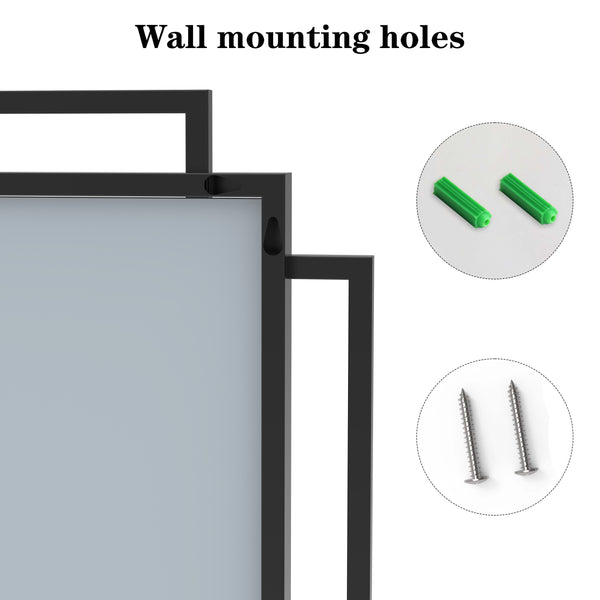 English Elm 24*36 Ines Black Iron Frame Wall Mirror with Integrated Shelf for Bath or Bedroom W708P421807