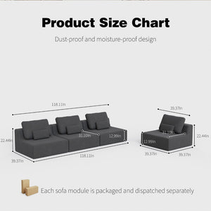 English Elm Oversized Modular Sectional Sofa - Luxurious Boucle Couch Set With Customizable Layout & Comfort W3361S00012-GIGA