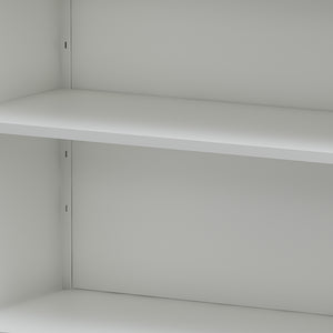 English Elm Kitchen Pantry Cabinet White Glass Doors Adjustable Shelves Side Hooks Rope Holes Slim 45"L Storage for Kitchen Living Dining Room Elegance T2398P272122