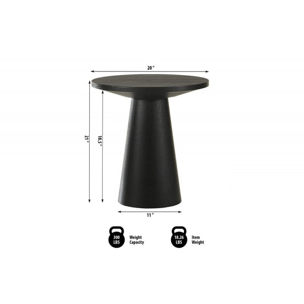 English Elm 20 Sculptural Round Console Table with Beveled Top and Sturdy Pedestal Base for Modern Spaces Black 13.5 L x 13.5 W x 22 H B011S01869