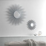 Madison Park Fiore Modern/Contemporary Sunburst Wall Decor Mirror 29.5"D MP95F-0265 Silver