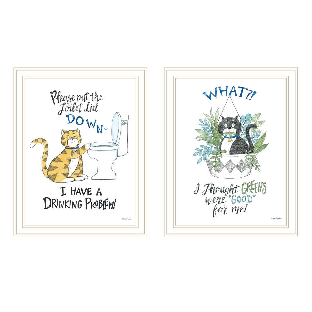 English Elm Trendy Decor 4u Humorous Two Piece Framed Wall Art Set for Home Bar or Bedroom B067P256631
