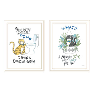 English Elm Trendy Decor 4u Humorous Two Piece Framed Wall Art Set for Home Bar or Bedroom B067P256631
