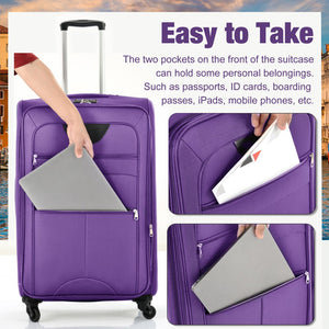 English Elm Softside Expandable Spinner Luggage Set with Tsa Lock Duffel Polyester Travel Purple N732P201004I