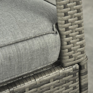 English Elm Outsunny Outdoor Rattan Rocking Recliner With Cushions, Adjustable Footrest & Durable Gray Wicker W2225P174015-GIGA