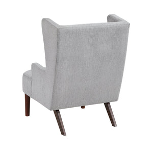 English Elm Contemporary Chenille Wingback Accent Chair with Solid Wood Legs, High-Density Foam Comfort Lounge Grey 30.5 L x 28.5 W x 17.5 H B011P304418