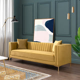 English Elm Ashcroft Furniture - Angelina Sofa 91" (Yellow Mustard Velvet)