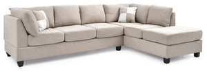 English Elm Malone Modern Microfiber Sectional Sofa with Pocketed Coil & Foam Seating, Removable Backs for EZ Delivery White 27.5 L x 47.5 W x 23 H B078S00531