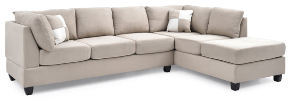 English Elm Malone Modern Microfiber Sectional Sofa with Pocketed Coil & Foam Seating, Removable Backs for EZ Delivery White 27.5 L x 47.5 W x 23 H B078S00531