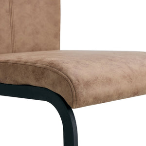 English Elm Table 67"X36" Modern Dining Set With 6 Ergonomic Brown Chairs & Stylish Black Metal Legs For Comfort W1151S01956-GIGA