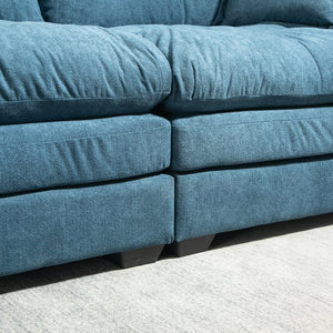 English Elm 84" Chenille Sofa Loveseat with Memory Foam & Pocket Springs, Plush Dual-Layer Comfort, Sturdy Frame Blue W676S00010