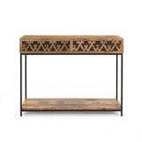 Christopher Knight Home® - Noble House - Pentland Boho Handcrafted Mango Wood Console Table, Brown and Black