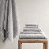 INK+IVY Nova Global Inspired Cotton Dobby Slub 6 Piece Towel Set II73-1254 Grey