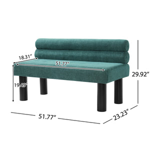 English Elm Upholstered Dining and Entryway Bench with Rubberwood Legs Padded Seat 300 Lb Capacity Black,Green N779P371712G