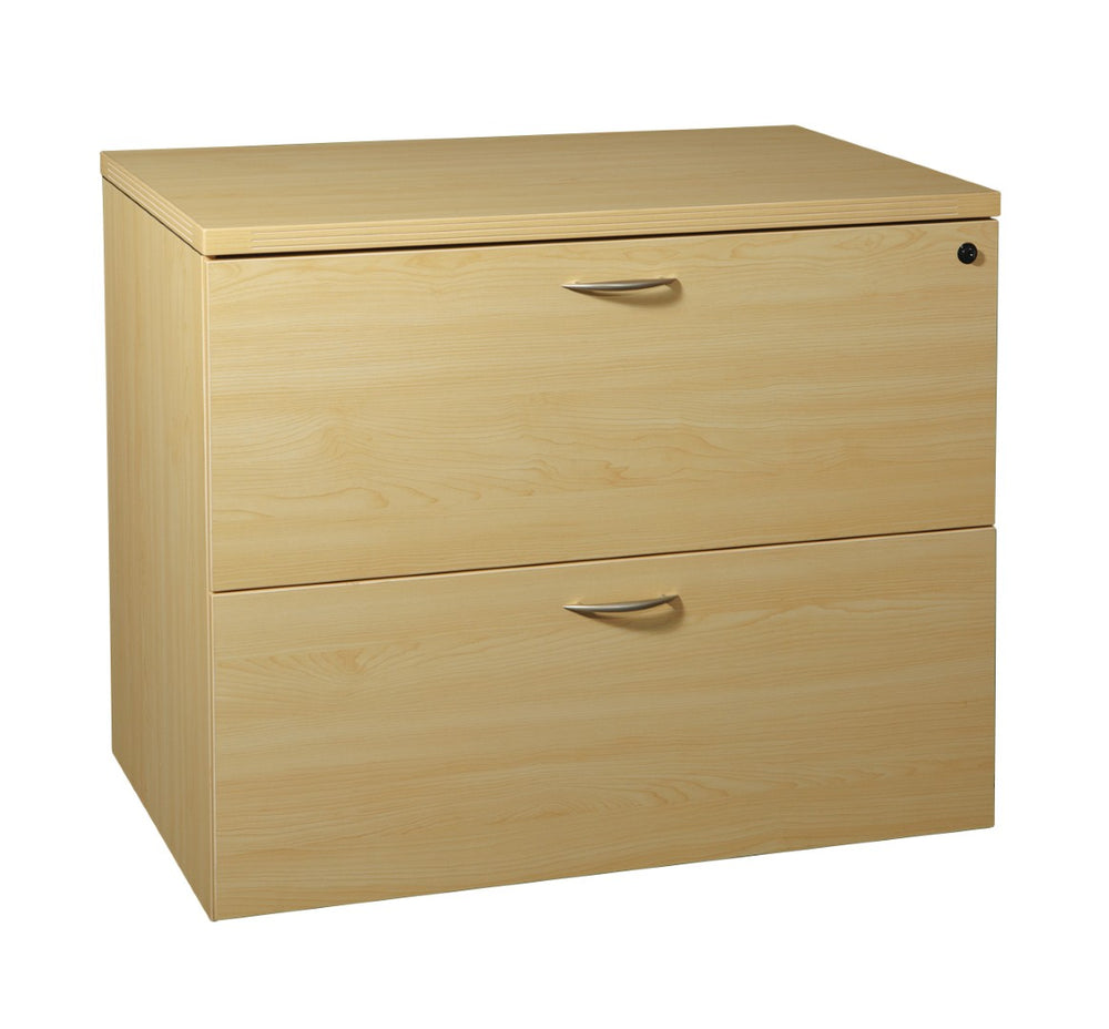OSP Home Furnishings Napa 2 Drawer Lateral File Cabinet with Locking Drawers and Adjustable Shelf for Office Maple NAP-12-MPL