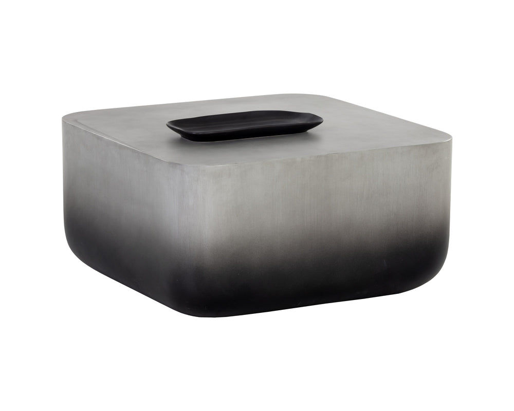 Sunpan Strut Contemporary Concrete Coffee Table with Unique Design for Modern Living Spaces and Outdoors Black Ombre