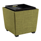 OSP Home Furnishings Rockford Storage Ottoman Green