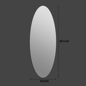 English Elm 65" Frameless Oval Full Length Wall Mirror with Copper-free Glass for Bedroom or Entryway W2709P435594