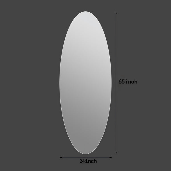 English Elm 65" Frameless Oval Full Length Wall Mirror with Copper-free Glass for Bedroom or Entryway W2709P435594