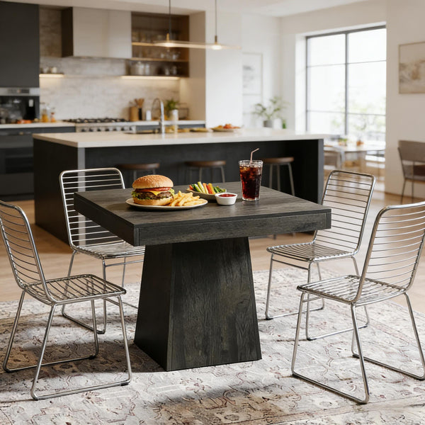English Elm Stylish Round Coffee Table with Engineered Wood Top and Open Metal Base for Living Rooms T3971P452599