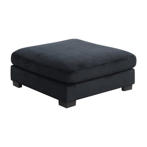 English Elm Bentley Corduroy Upholstered Ottoman — Plush Multi-Purpose Footrest & Extra Seating With Wood Frame Black B009P309311