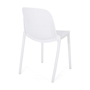 English Elm Christopher Knight Home® - IVY Outdoor Dining Chair with Weather-Resistant Polypropylene, Perforated Modern Design & Durable Frame White 33.5 L x 23.5 W x 20.3 H 68520.00WHI