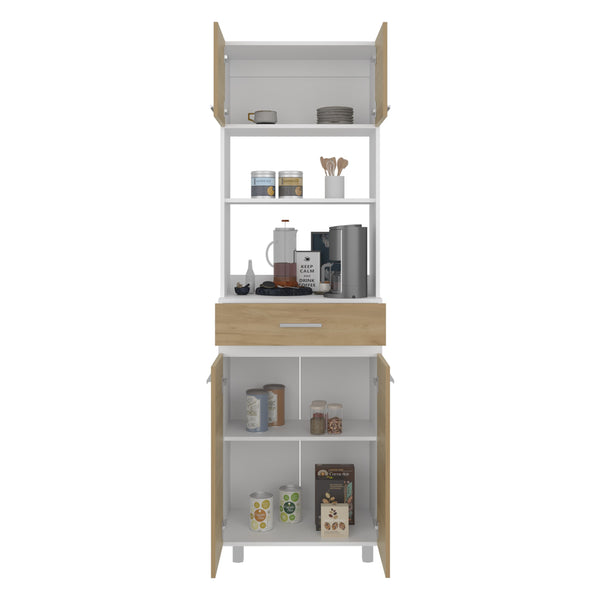 English Elm Sicilia Two-Tone Pantry Cabinet Freestanding Kitchen Storage with Dual Doors & Multiple Shelves B070P337132