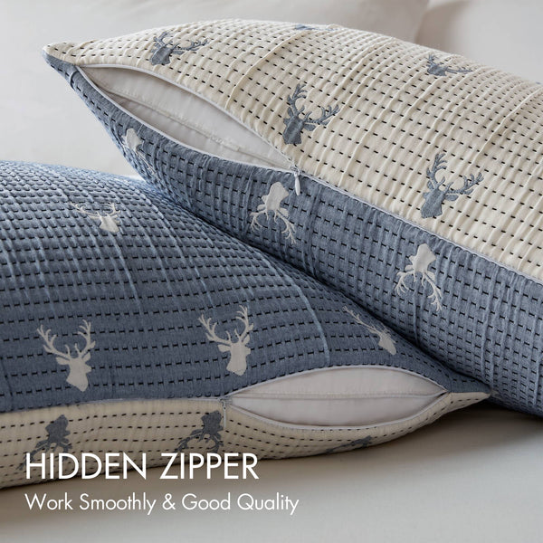 English Elm 3 Luxe Matelassé Coverlet Set Full/Queen with Two Standard Shams – Lightweight Polyester, Textured Elegance Blue 18.7 L x 14.76 W x 5.32 H B035P366538