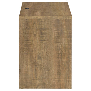 English Elm 1pc Modern Nightstand with Wood-Grain Finish, Two Spacious Drawers, Dual USB-A/C Charging & LED Motion Light Mango color,Oak 27.5 L x 21.75 W x 7.25 H B011P337720