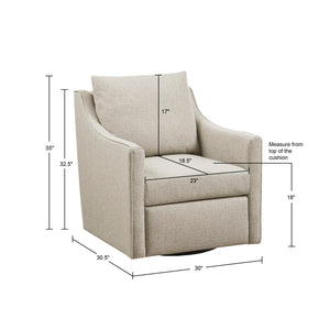 JLA Home Martha Stewart - Swivel Bedford Collection Armchair with 360° Rotation, Removable Cushions, Durable Upholstery, Tailored Design MT103-1208