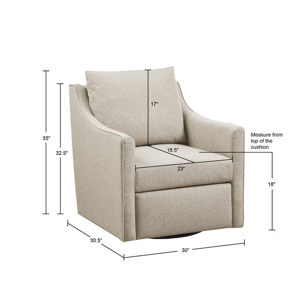 JLA Home Martha Stewart - Swivel Bedford Collection Armchair with 360° Rotation, Removable Cushions, Durable Upholstery, Tailored Design MT103-1208