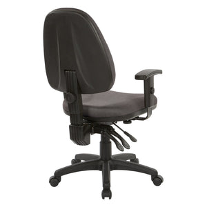 OSP Home Furnishings Dual Function Office Chair with Lumbar Support Foam Seat and Adjustable Arms for Desk Work 36427-295