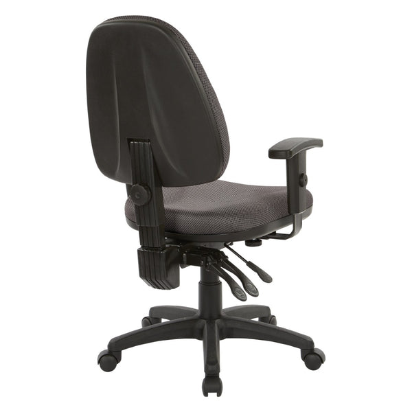 OSP Home Furnishings Dual Function Office Chair with Lumbar Support Foam Seat and Adjustable Arms for Desk Work 36427-295