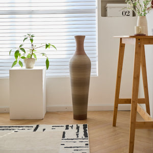 English Elm 39-Inch-Tall PVC Floor Vase Grey – 41" Elegant Modern Decorative Tall Freestanding Accent for Home W2796P193945