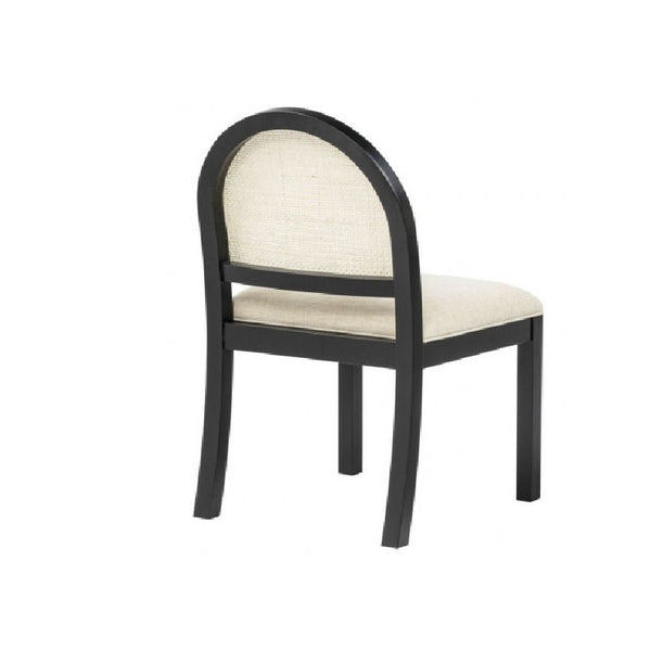 English Elm Set of 2 Rattan Back Dining Chairs Upholstered Seats Solid Wood Legs Farmhouse B011P474552