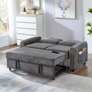 English Elm Swivel Barrel Accent Chair Chenille Tufted Round Club Seat for Living Room Lounge Grey N719S002330E