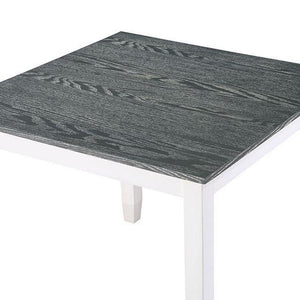 English Elm Modern White 5pc Dining Set with Gray Linen-Like Cushions, Two-Tone Solid Wood Table & Chairs, Transitional Design B011P230001