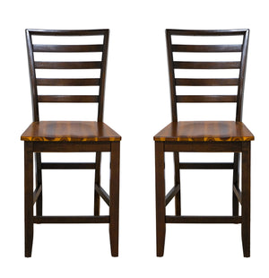 English Elm Wallace & Bay - Wallace & Bay  Timberline Brown Ladderback Barstools, Set Of 2