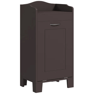 English Elm HOMCOM 31" Tilt-Out Laundry Hamper with Pull-Out Basket, MDF Bathroom Storage Cabinet, Coffee W2225P216992