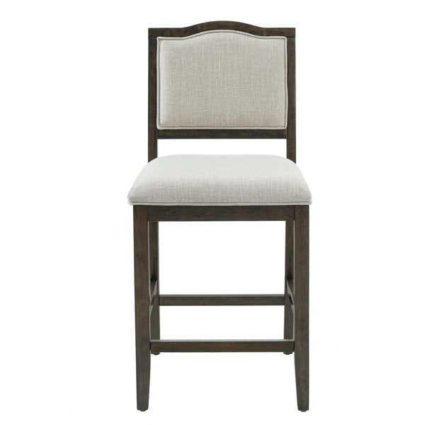 English Elm Counter Height Rubberwood Barstools Set of 2 Upholstered Seats for Kitchen Island Brown N752P377070D