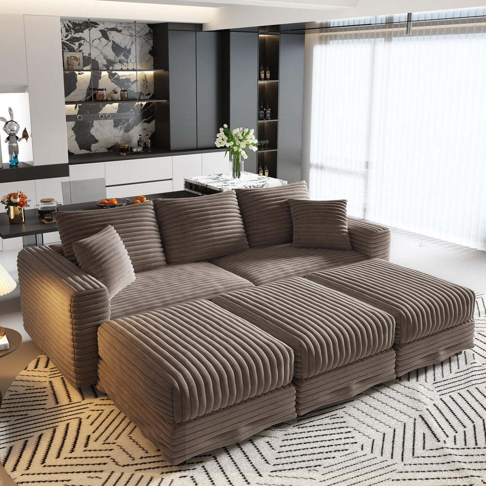 English Elm 82.6"upholstered Velvet Chesterfield Sofa with Button Tufting Nailhead Trim Rolled Arms Camel W1885S00355